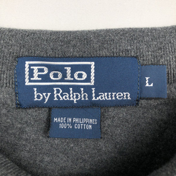 Ralph Lauren POLO by Ralph Lauren long sleeve polo shirt, men's size L cotton gray type Vintage Second Hand