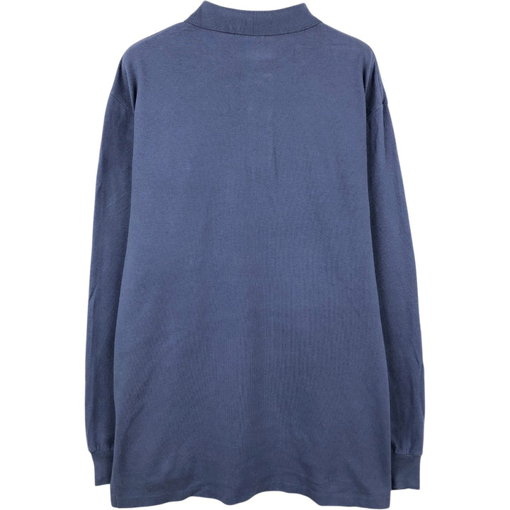Ralph Lauren POLO by Ralph Lauren long sleeve polo shirt, men's size L cotton blue type Vintage Second Hand