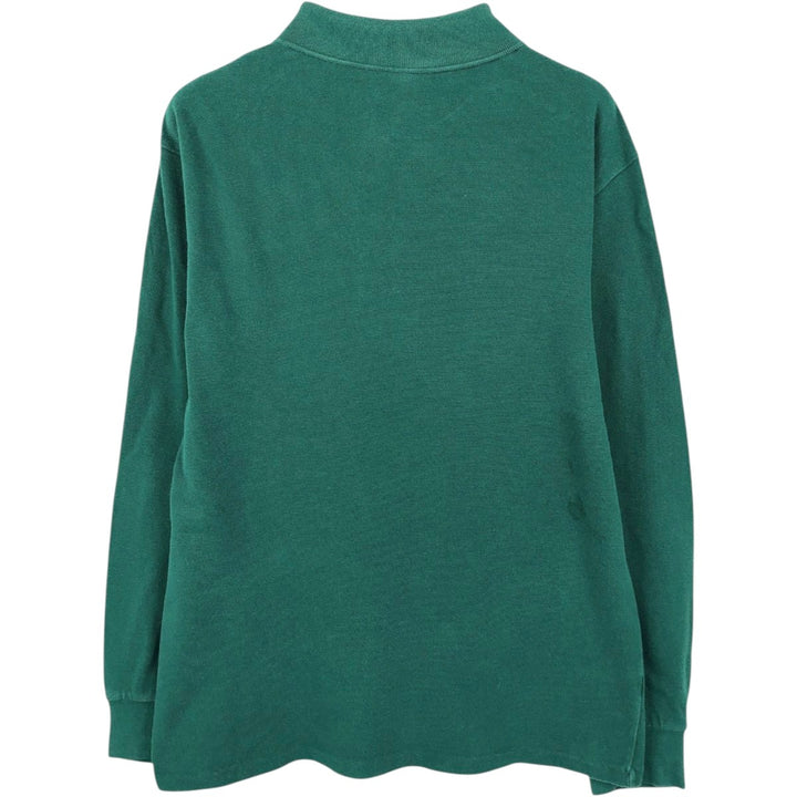 1980'S Lacoste CHEMISE French Lacoste Long-Sleeve Polo Shirt, Made in France, Size 6 (Men's XL equivalent), Vintage cotton Green type dark green Vintage Second Hand