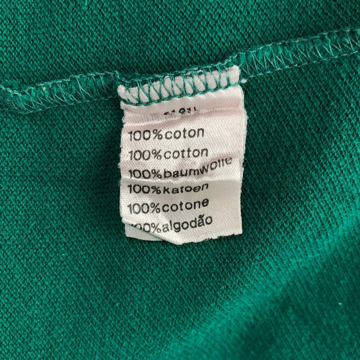 1980'S Lacoste CHEMISE French Lacoste Long-Sleeve Polo Shirt, Made in France, Size 6 (Men's XL equivalent), Vintage cotton Green type dark green Vintage Second Hand