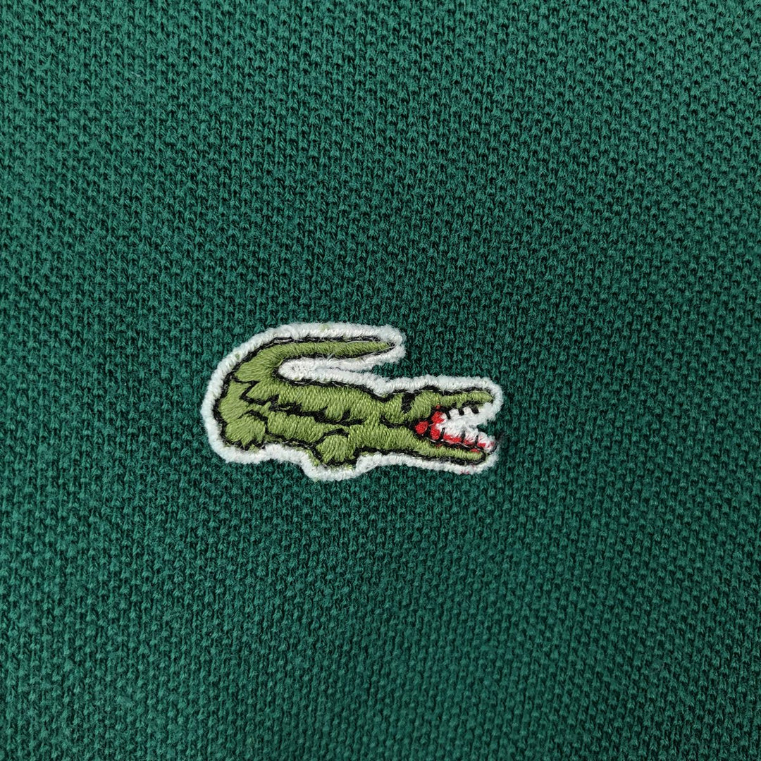 1980'S Lacoste CHEMISE French Lacoste Long-Sleeve Polo Shirt, Made in France, Size 6 (Men's XL equivalent), Vintage cotton Green type dark green Vintage Second Hand