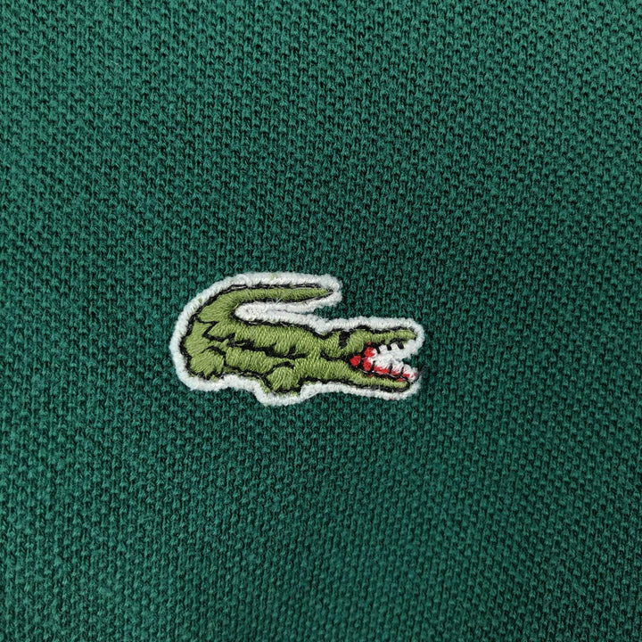 1980'S Lacoste CHEMISE French Lacoste Long-Sleeve Polo Shirt, Made in France, Size 6 (Men's XL equivalent), Vintage cotton Green type dark green Vintage Second Hand