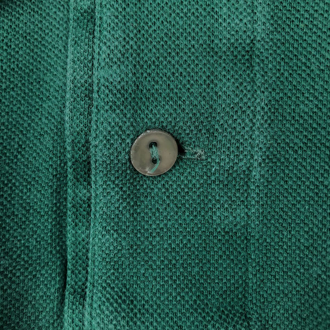 1980'S Lacoste CHEMISE French Lacoste Long-Sleeve Polo Shirt, Made in France, Size 6 (Men's XL equivalent), Vintage cotton Green type dark green Vintage Second Hand