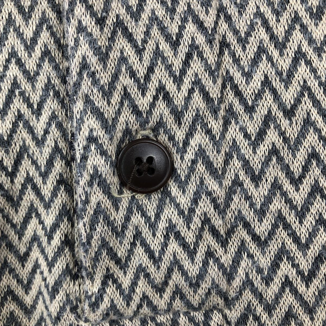Ralph Lauren CHAPS all-over print long-sleeved polo shirt, men's size XL cotton Beige type Vintage Second Hand