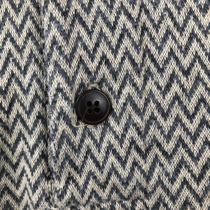 Ralph Lauren CHAPS all-over print long-sleeved polo shirt, men's size XL cotton Beige type Vintage Second Hand
