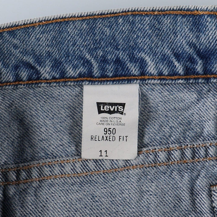 90'S Levi's 37950-0789 Relaxed Fit Denim Shorts, Made in USA, Women's Size L (equivalent to W30), Vintage. cotton blue type Vintage Second Hand