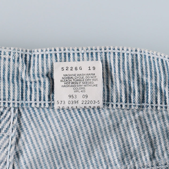 1990'S Levi's 36951-5326 Hickory Stripe Orange Tab Denim Shorts, Women's XL (W31 equivalent) cotton Navy blue Vintage Second Hand