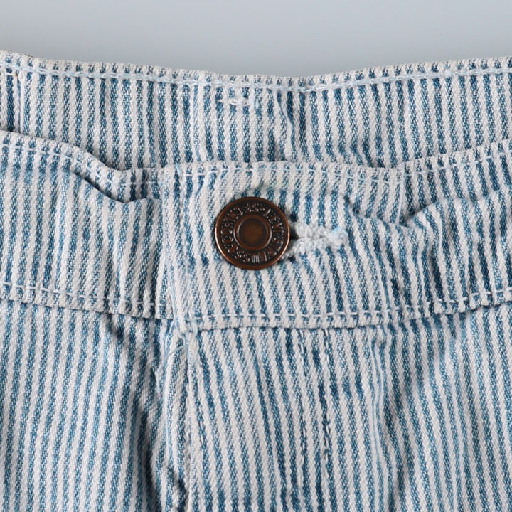 1990'S Levi's 36951-5326 Hickory Stripe Orange Tab Denim Shorts, Women's XL (W31 equivalent) cotton Navy blue Vintage Second Hand
