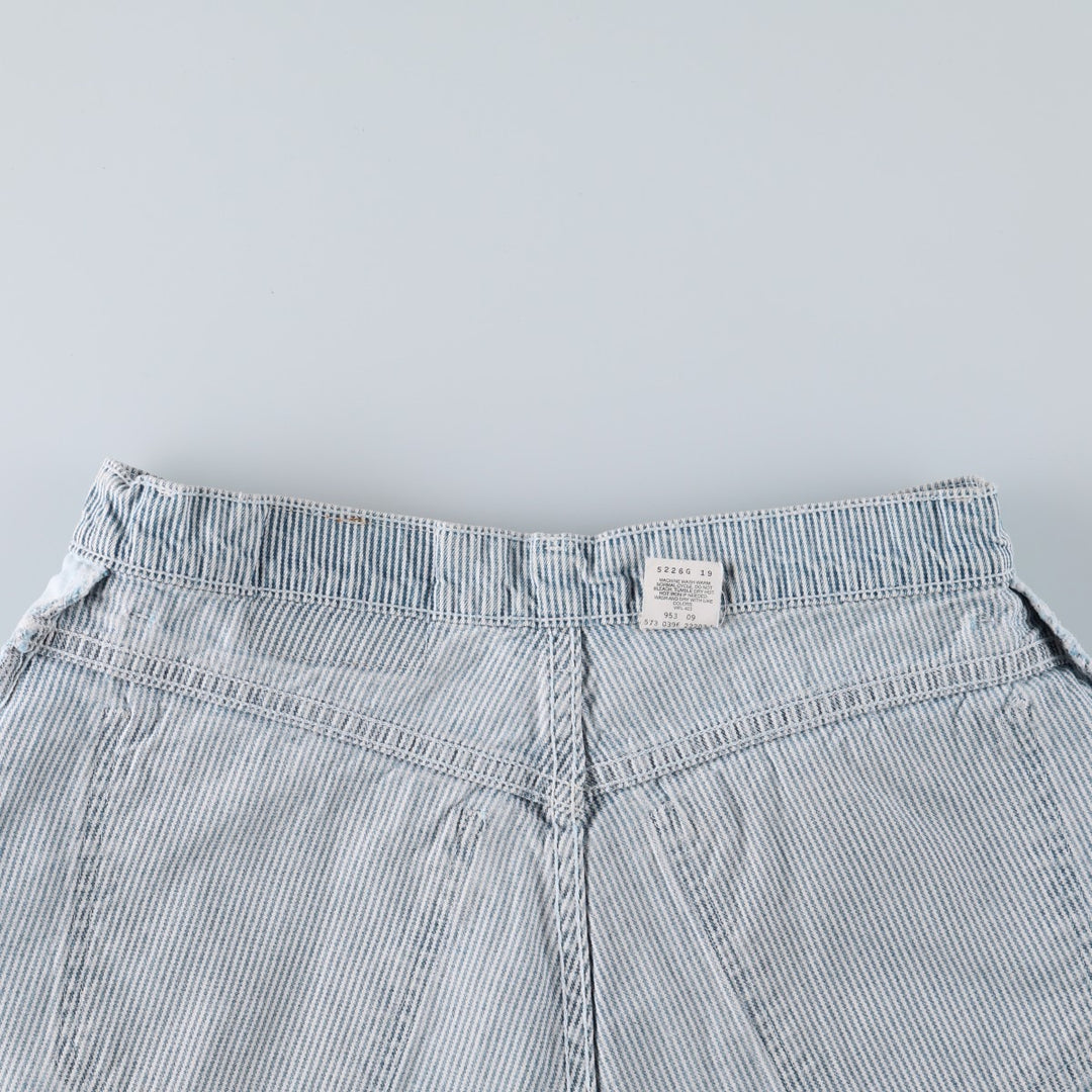 1990'S Levi's 36951-5326 Hickory Stripe Orange Tab Denim Shorts, Women's XL (W31 equivalent) cotton Navy blue Vintage Second Hand