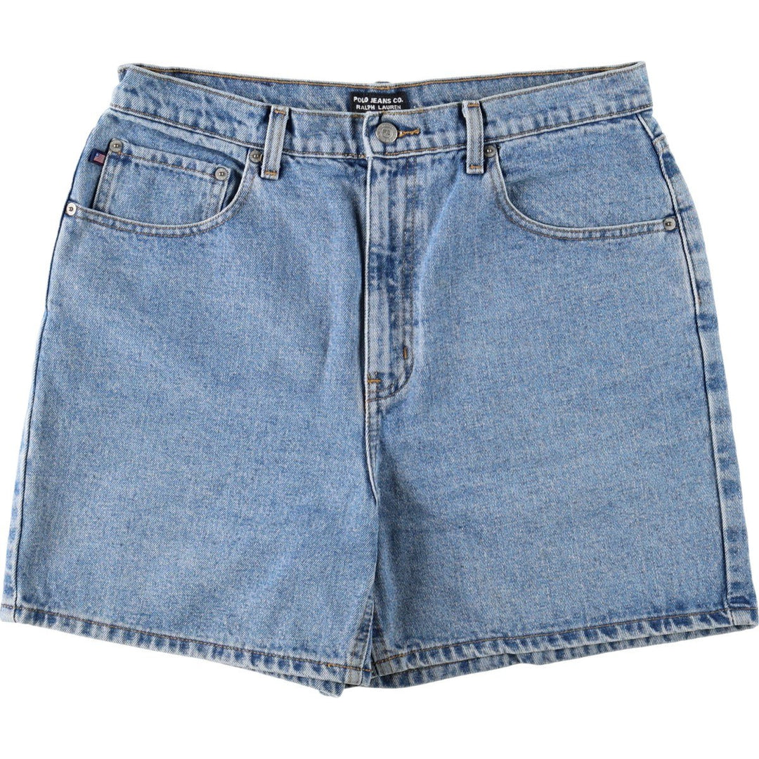 2000'S Ralph Lauren POLO JEANS COMPANY denim shorts, women's size XXL (equivalent to W34). cotton blue type Vintage Second Hand