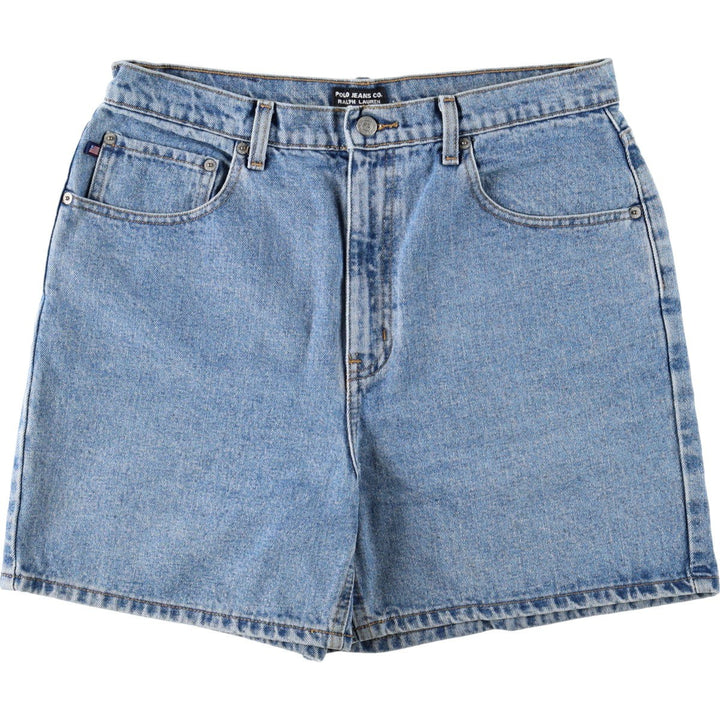 2000'S Ralph Lauren POLO JEANS COMPANY denim shorts, women's size XXL (equivalent to W34). cotton blue type Vintage Second Hand