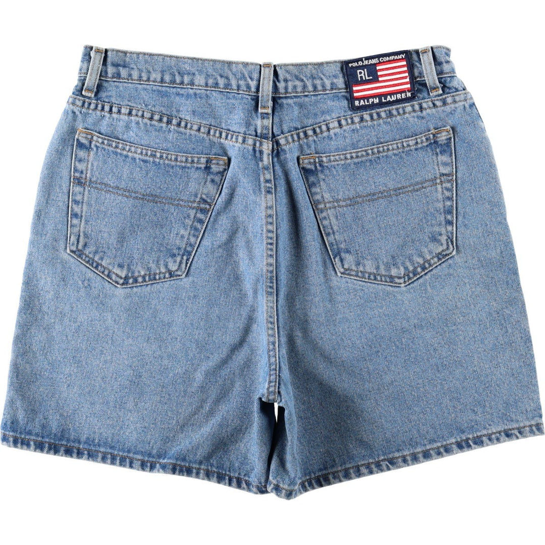 2000'S Ralph Lauren POLO JEANS COMPANY denim shorts, women's size XXL (equivalent to W34). cotton blue type Vintage Second Hand