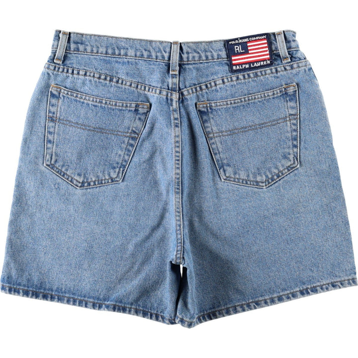 2000'S Ralph Lauren POLO JEANS COMPANY denim shorts, women's size XXL (equivalent to W34). cotton blue type Vintage Second Hand