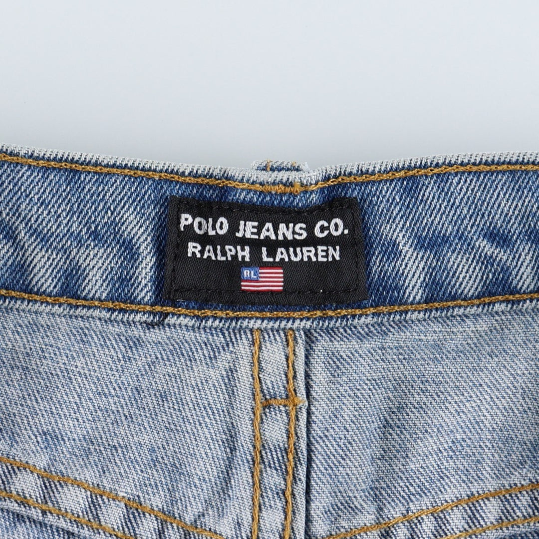 2000'S Ralph Lauren POLO JEANS COMPANY denim shorts, women's size XXL (equivalent to W34). cotton blue type Vintage Second Hand
