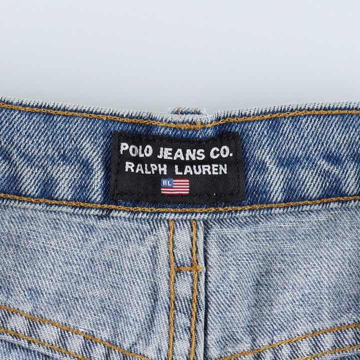 2000'S Ralph Lauren POLO JEANS COMPANY denim shorts, women's size XXL (equivalent to W34). cotton blue type Vintage Second Hand