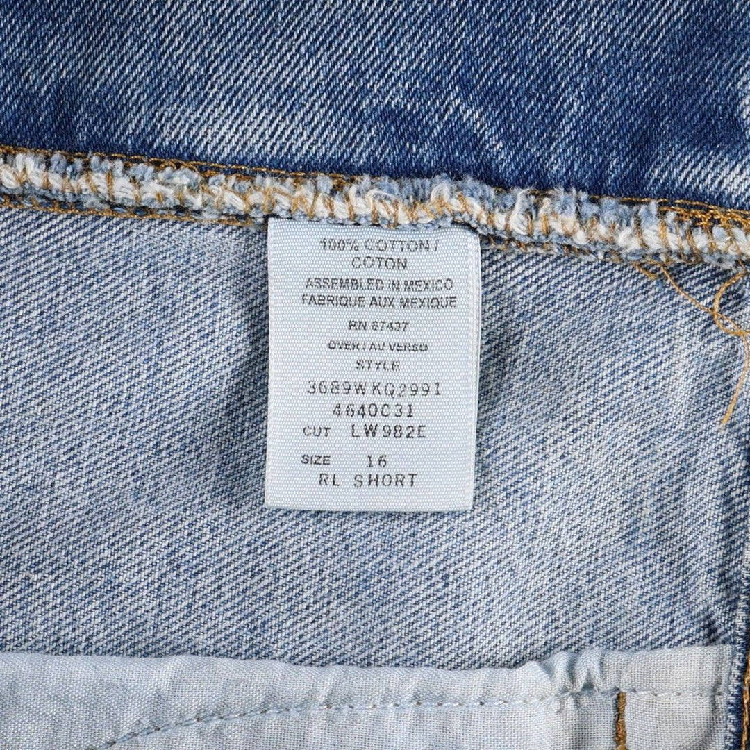 2000'S Ralph Lauren POLO JEANS COMPANY denim shorts, women's size XXL (equivalent to W34). cotton blue type Vintage Second Hand
