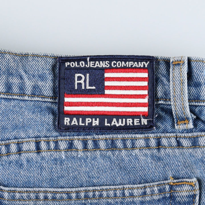 2000'S Ralph Lauren POLO JEANS COMPANY denim shorts, women's size XXL (equivalent to W34). cotton blue type Vintage Second Hand