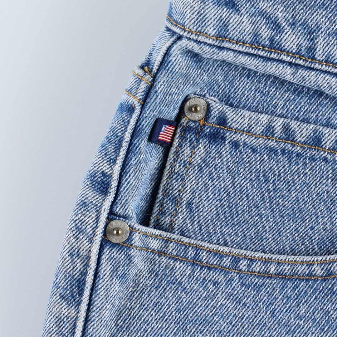 2000'S Ralph Lauren POLO JEANS COMPANY denim shorts, women's size XXL (equivalent to W34). cotton blue type Vintage Second Hand
