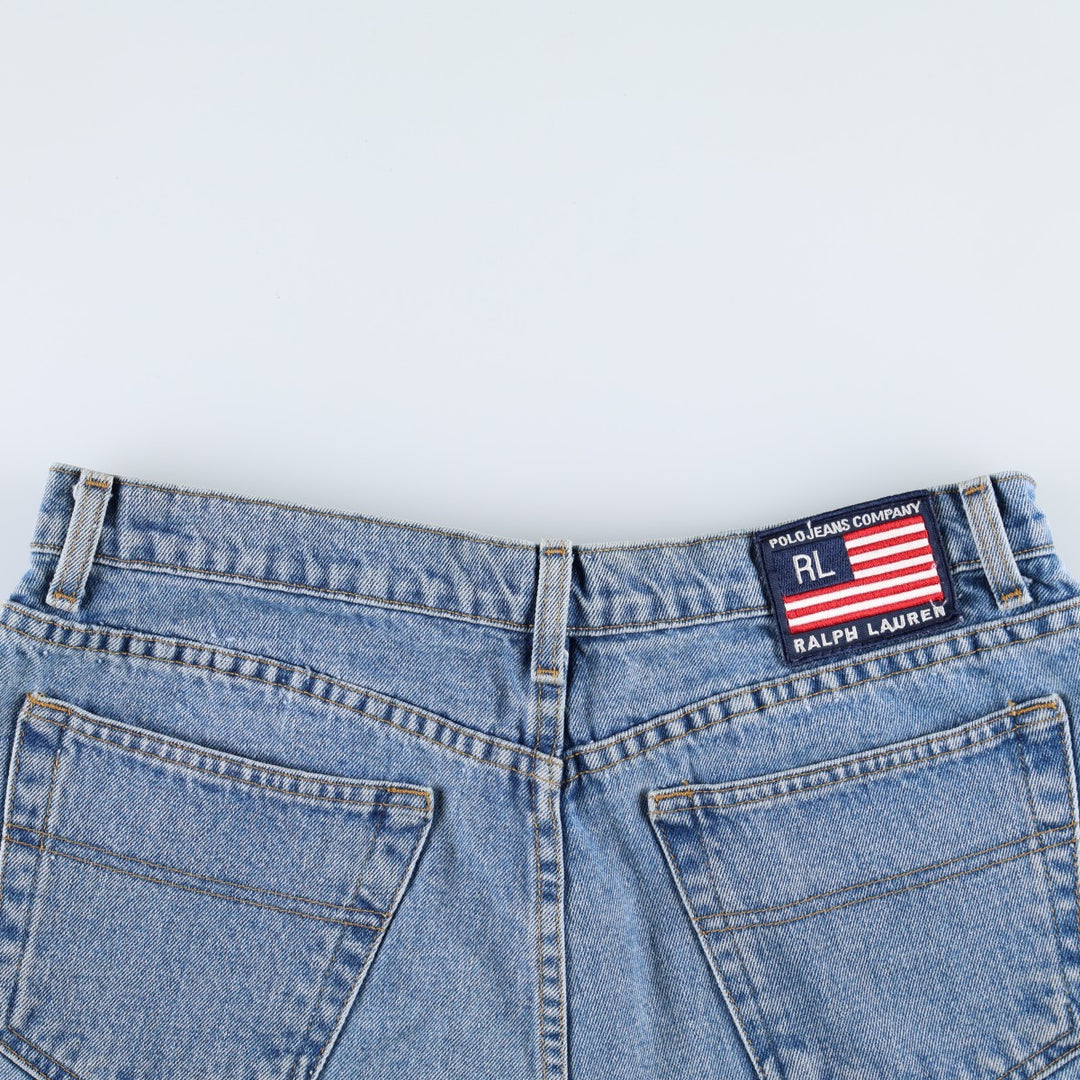 2000'S Ralph Lauren POLO JEANS COMPANY denim shorts, women's size XXL (equivalent to W34). cotton blue type Vintage Second Hand
