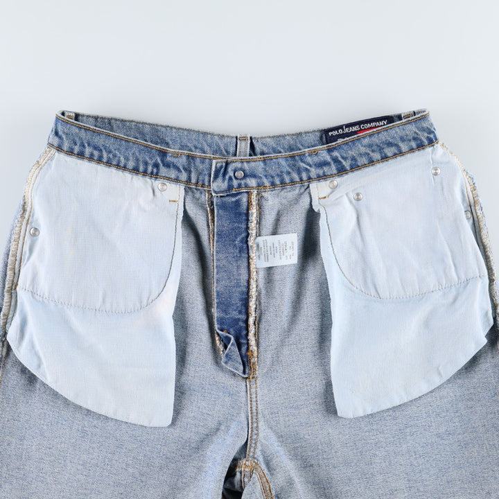 2000'S Ralph Lauren POLO JEANS COMPANY denim shorts, women's size XXL (equivalent to W34). cotton blue type Vintage Second Hand