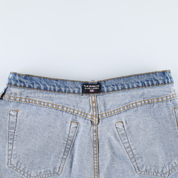 2000'S Ralph Lauren POLO JEANS COMPANY denim shorts, women's size XXL (equivalent to W34). cotton blue type Vintage Second Hand