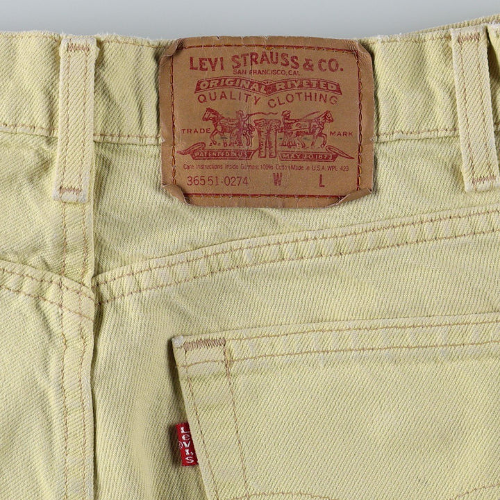 1990'S Levi's 36551-0274 Denim Shorts, Made in USA, Women's Size L (equivalent to W29), Vintage. cotton yellow type Vintage Second Hand