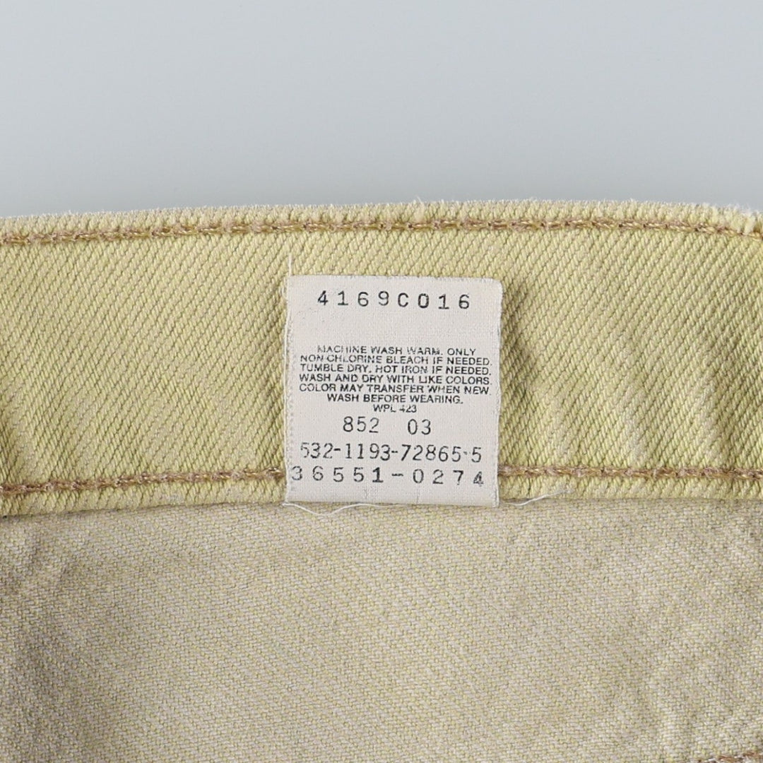 1990'S Levi's 36551-0274 Denim Shorts, Made in USA, Women's Size L (equivalent to W29), Vintage. cotton yellow type Vintage Second Hand