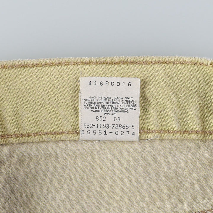 1990'S Levi's 36551-0274 Denim Shorts, Made in USA, Women's Size L (equivalent to W29), Vintage. cotton yellow type Vintage Second Hand