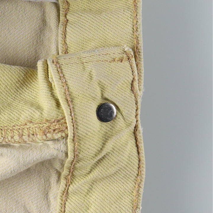 1990'S Levi's 36551-0274 Denim Shorts, Made in USA, Women's Size L (equivalent to W29), Vintage. cotton yellow type Vintage Second Hand
