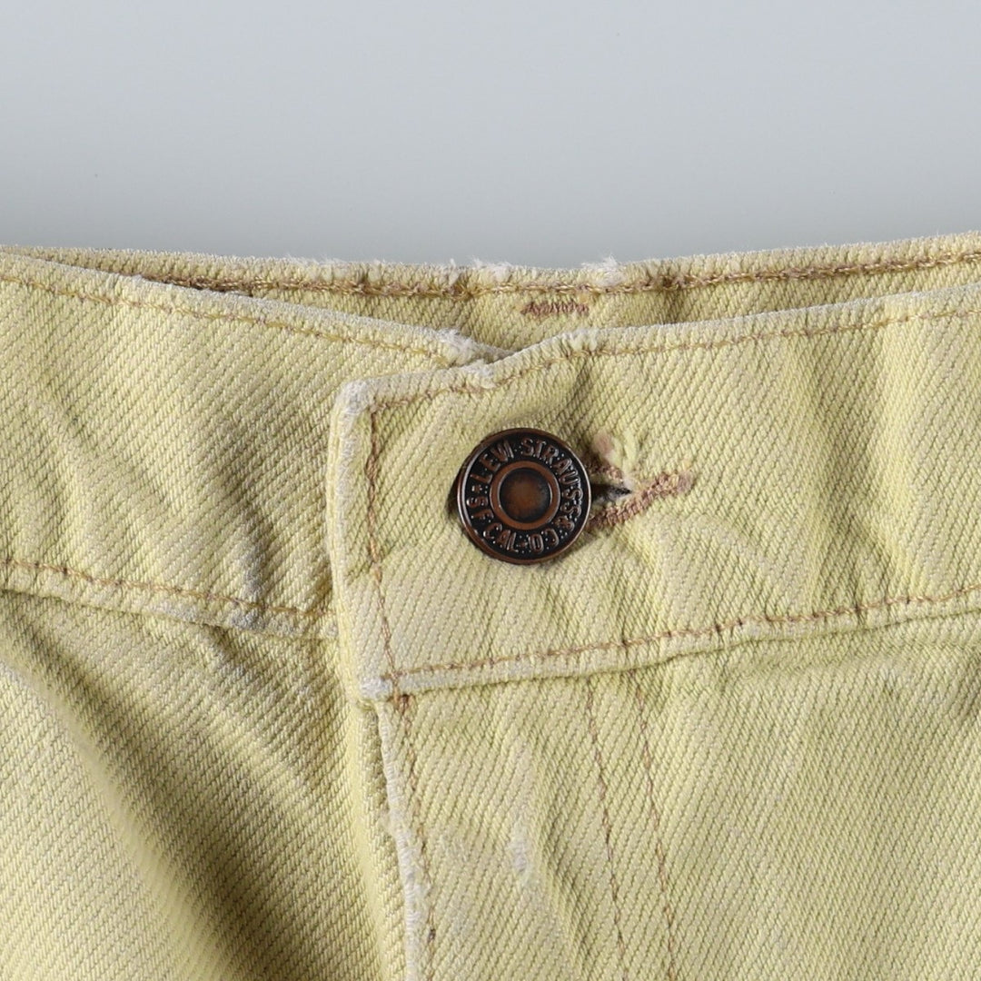 1990'S Levi's 36551-0274 Denim Shorts, Made in USA, Women's Size L (equivalent to W29), Vintage. cotton yellow type Vintage Second Hand
