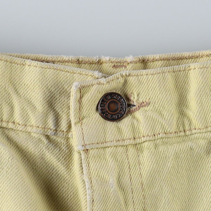 1990'S Levi's 36551-0274 Denim Shorts, Made in USA, Women's Size L (equivalent to W29), Vintage. cotton yellow type Vintage Second Hand