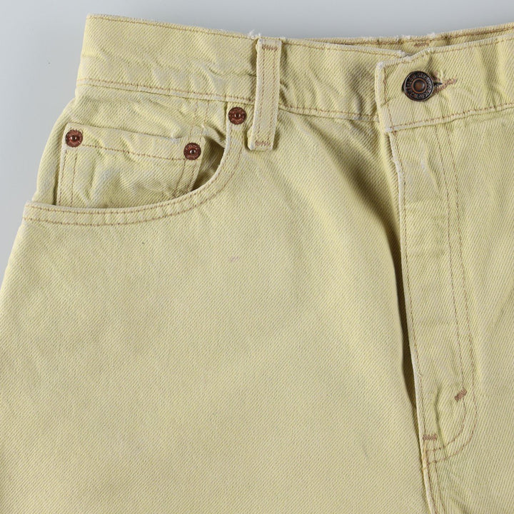 1990'S Levi's 36551-0274 Denim Shorts, Made in USA, Women's Size L (equivalent to W29), Vintage. cotton yellow type Vintage Second Hand