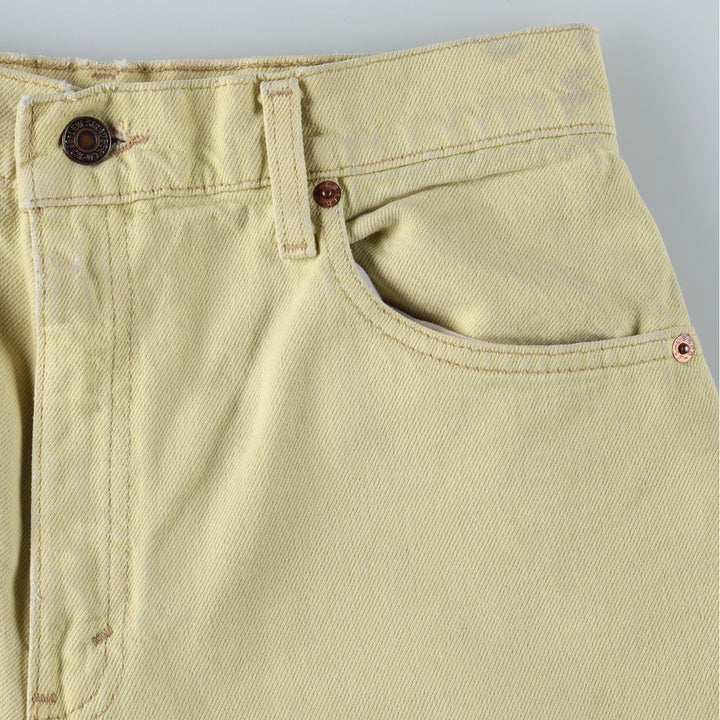 1990'S Levi's 36551-0274 Denim Shorts, Made in USA, Women's Size L (equivalent to W29), Vintage. cotton yellow type Vintage Second Hand
