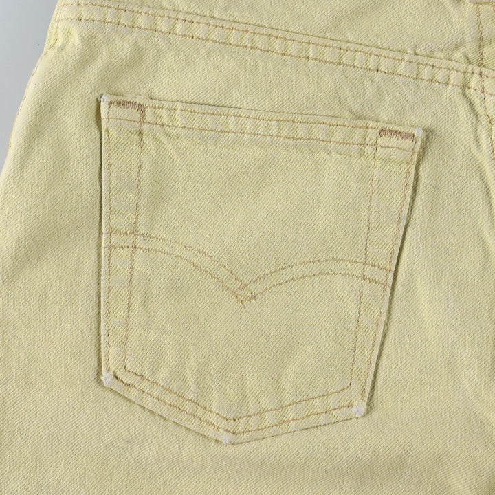 1990'S Levi's 36551-0274 Denim Shorts, Made in USA, Women's Size L (equivalent to W29), Vintage. cotton yellow type Vintage Second Hand