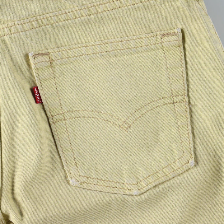 1990'S Levi's 36551-0274 Denim Shorts, Made in USA, Women's Size L (equivalent to W29), Vintage. cotton yellow type Vintage Second Hand