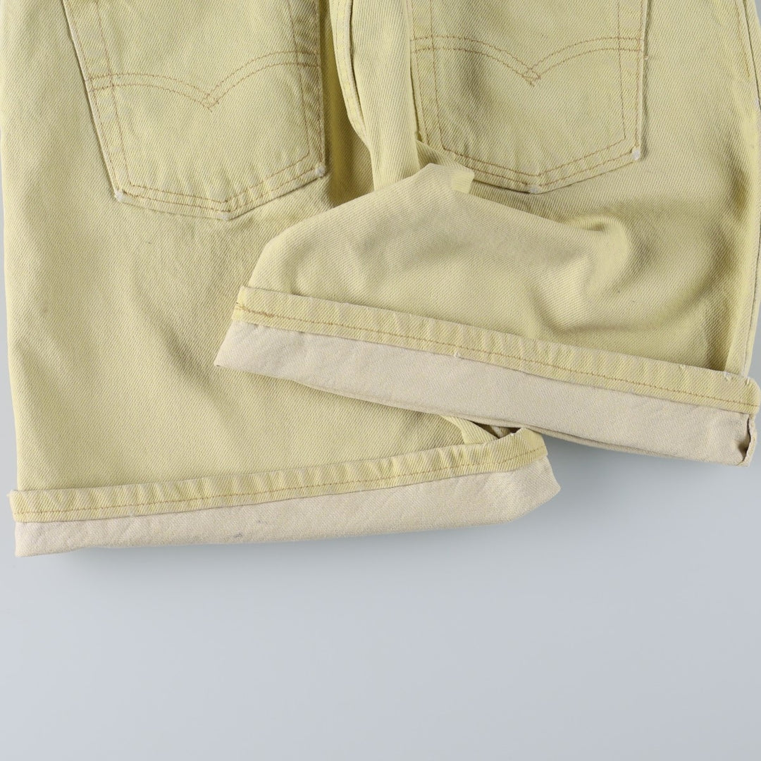 1990'S Levi's 36551-0274 Denim Shorts, Made in USA, Women's Size L (equivalent to W29), Vintage. cotton yellow type Vintage Second Hand