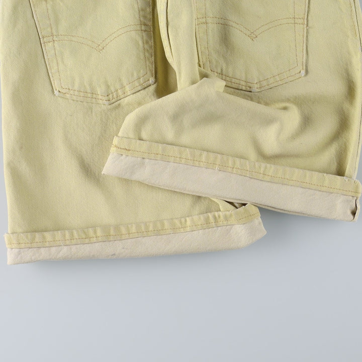 1990'S Levi's 36551-0274 Denim Shorts, Made in USA, Women's Size L (equivalent to W29), Vintage. cotton yellow type Vintage Second Hand