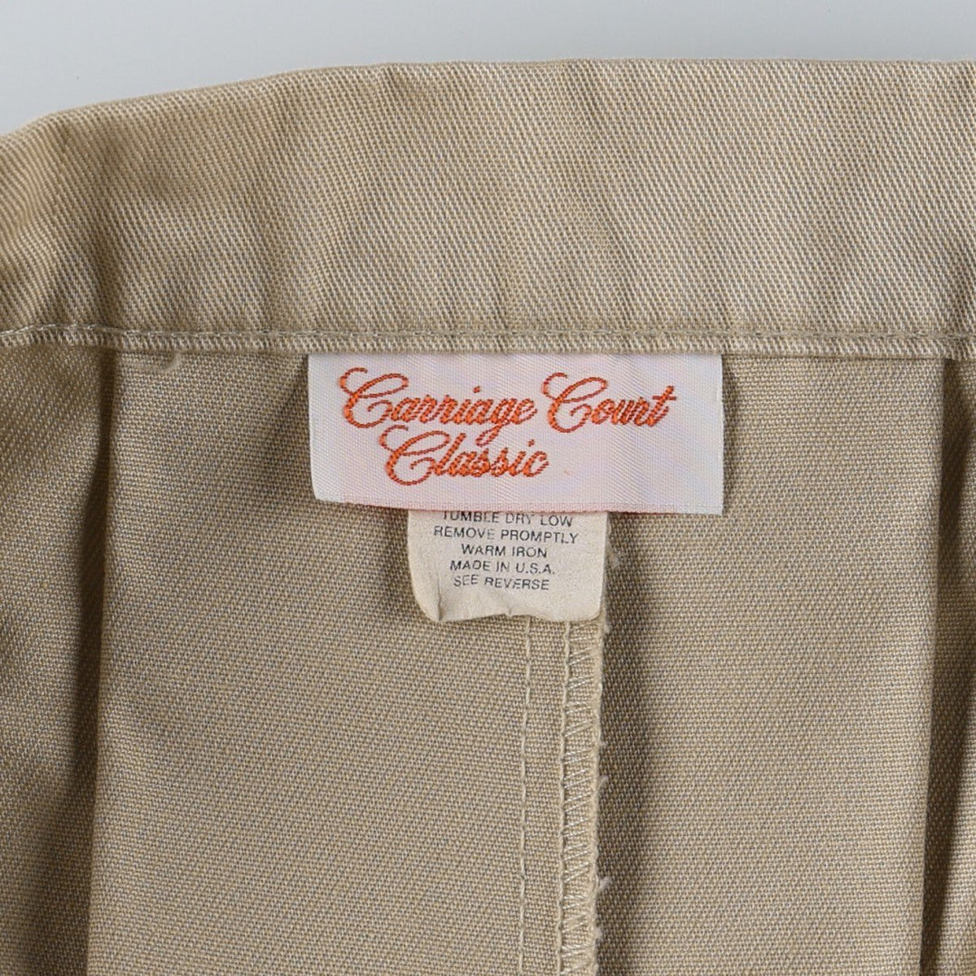 ~90'S Sears Carriage Court Classic Two-Pleat Chino Shorts, Women's Size L (W28 equivalent), Vintage polyester Beige type Vintage Second Hand