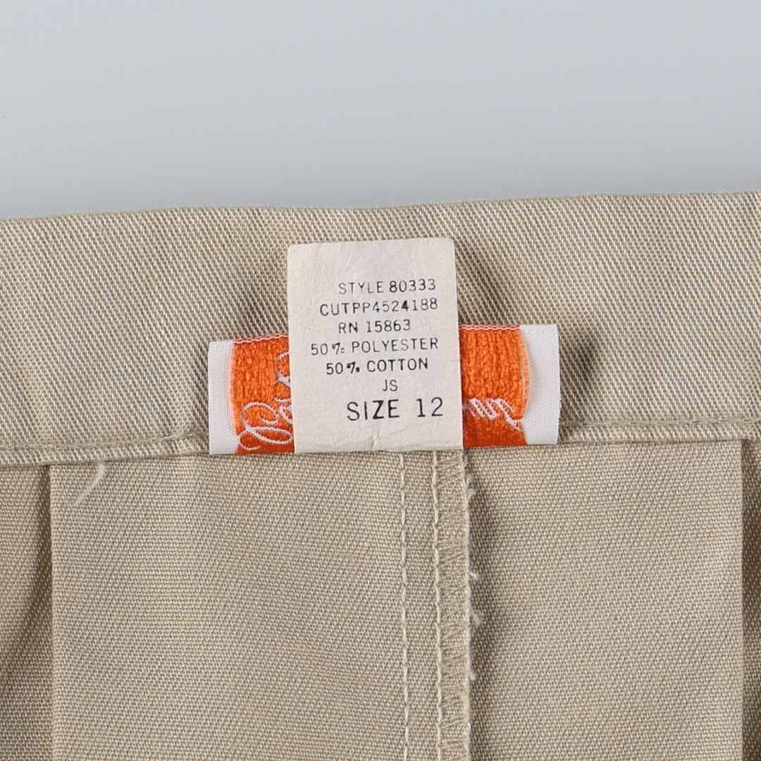 ~90'S Sears Carriage Court Classic Two-Pleat Chino Shorts, Women's Size L (W28 equivalent), Vintage polyester Beige type Vintage Second Hand