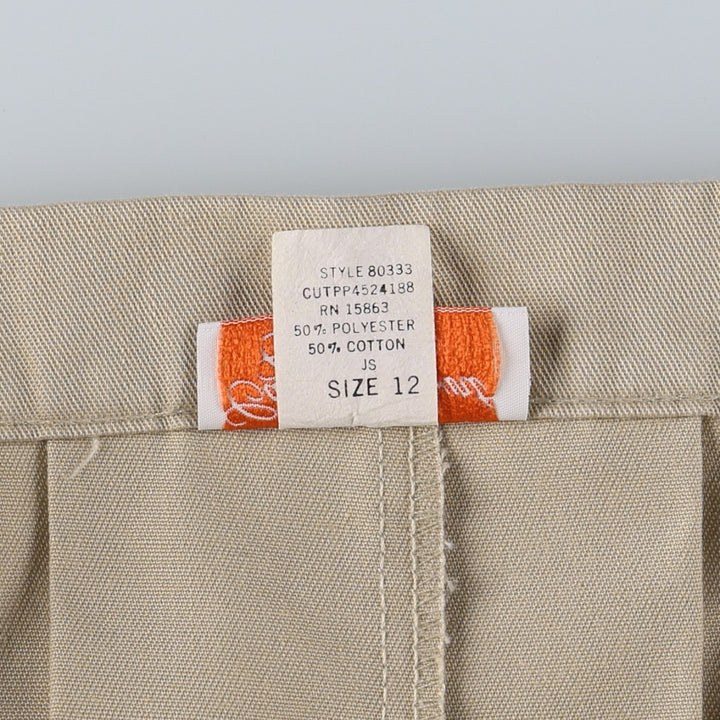 ~90'S Sears Carriage Court Classic Two-Pleat Chino Shorts, Women's Size L (W28 equivalent), Vintage polyester Beige type Vintage Second Hand