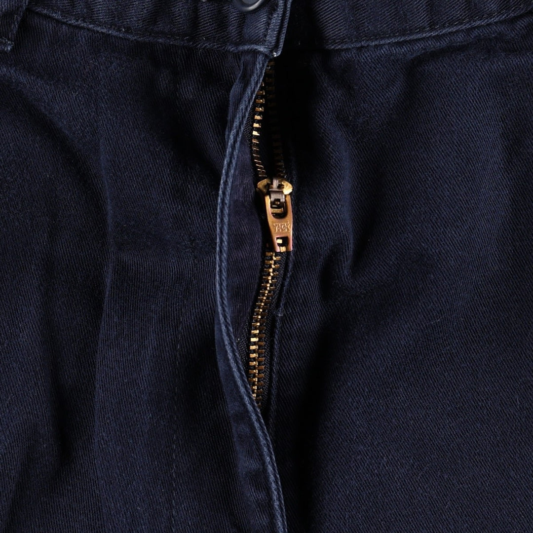 Ralph Lauren LAUREN One-tuck Chino Shorts, Women's Size L (equivalent to W29) cotton navy blue type Vintage Second Hand