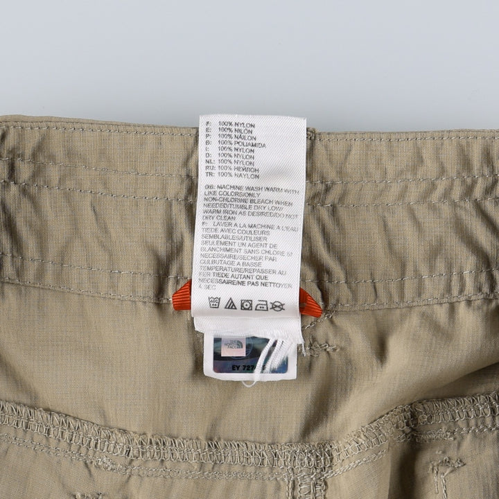 The North Face 2-Way Ripstop Nylon Shorts, Women's XL (equivalent to W31) Nylon Beige type Vintage Second Hand