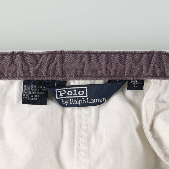 Ralph Lauren POLO by Ralph Lauren Cotton Shorts, Women's Size L (approx.) cotton white type Vintage Second Hand