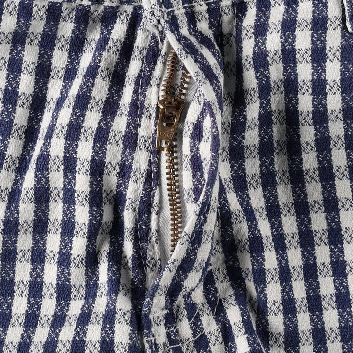 90'S Levi's 912 Slim Fit Check Pattern Gingham Check Cotton Shorts, Women's Size L (W30 equivalent) cotton navy blue type Vintage Second Hand