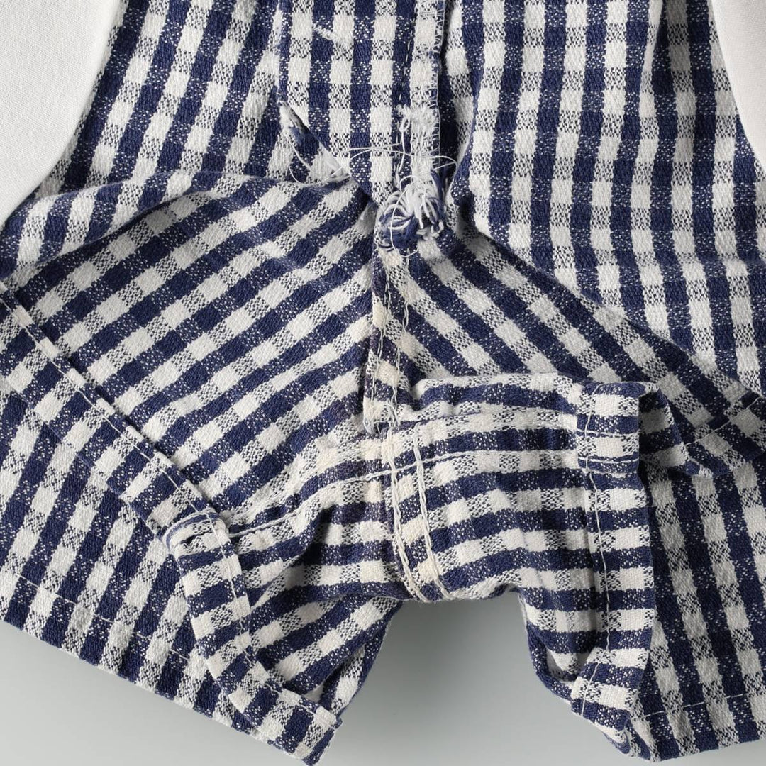90'S Levi's 912 Slim Fit Check Pattern Gingham Check Cotton Shorts, Women's Size L (W30 equivalent) cotton navy blue type Vintage Second Hand