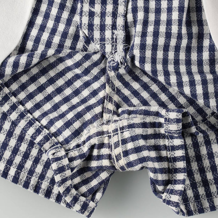90'S Levi's 912 Slim Fit Check Pattern Gingham Check Cotton Shorts, Women's Size L (W30 equivalent) cotton navy blue type Vintage Second Hand