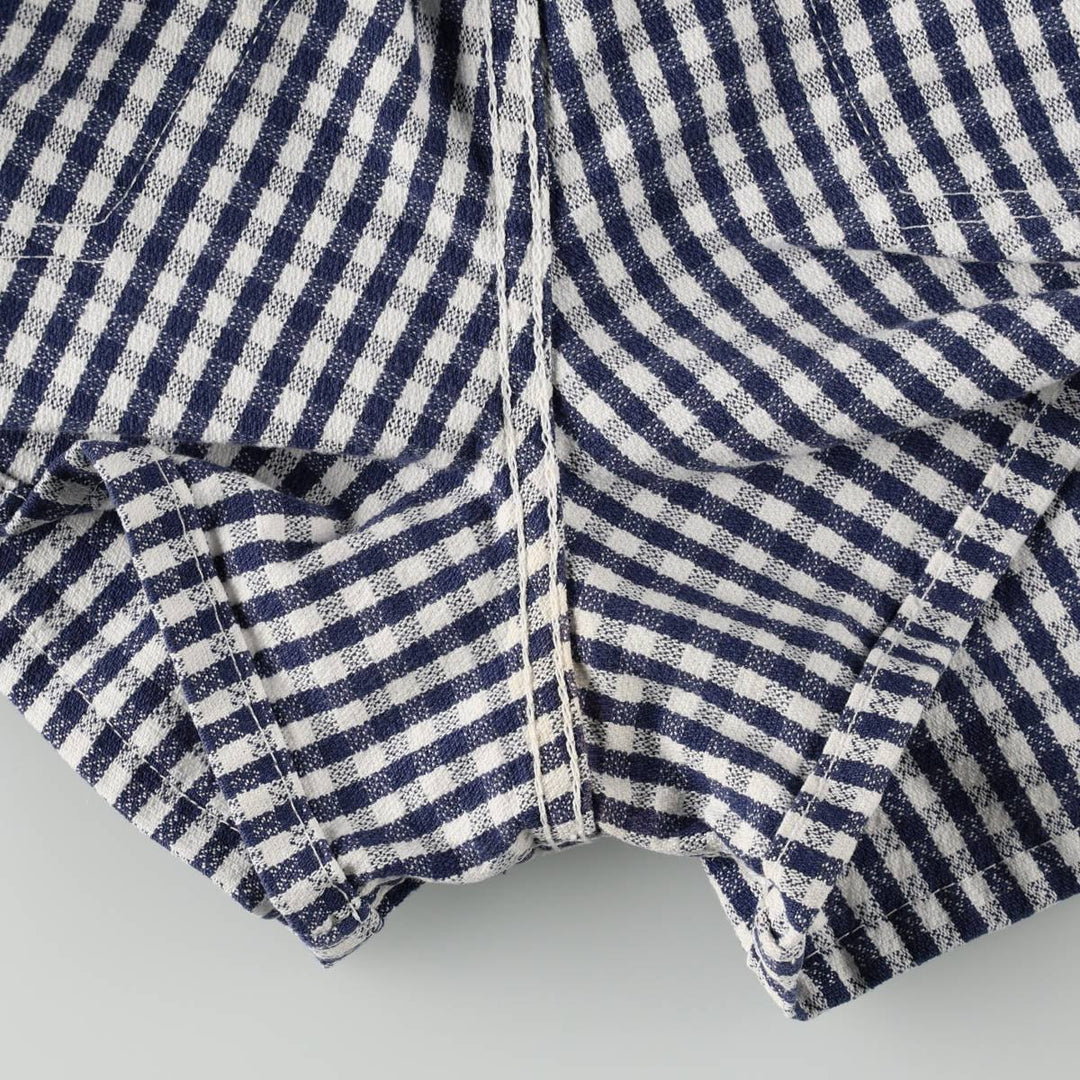 90'S Levi's 912 Slim Fit Check Pattern Gingham Check Cotton Shorts, Women's Size L (W30 equivalent) cotton navy blue type Vintage Second Hand