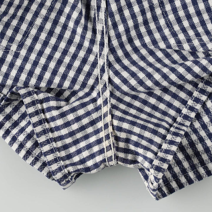 90'S Levi's 912 Slim Fit Check Pattern Gingham Check Cotton Shorts, Women's Size L (W30 equivalent) cotton navy blue type Vintage Second Hand