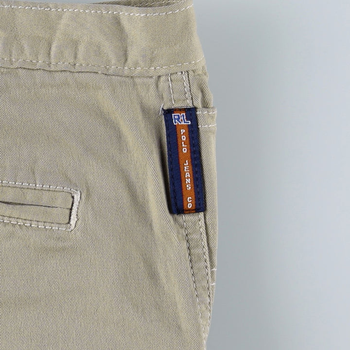 2000'S Ralph Lauren POLO JEANS COMPANY Chino Pants, Women's XXL (equivalent to W34) cotton Khaki type beige Vintage Second Hand