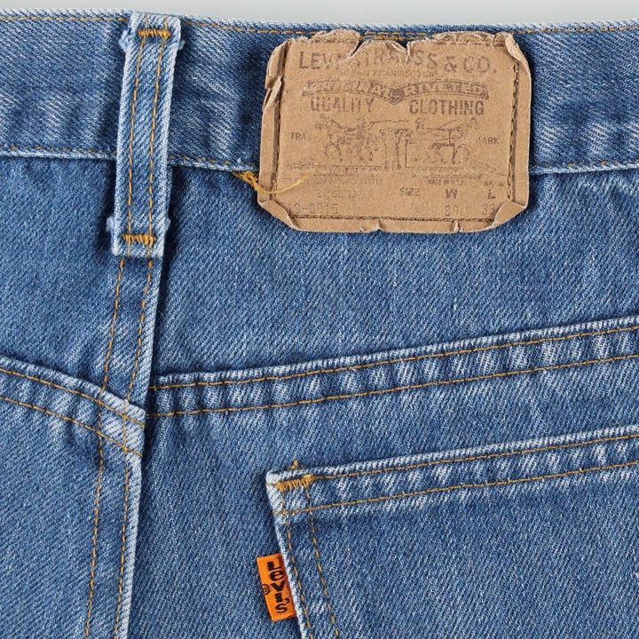 ~1980'S Levi's 719-0915 Orange Tab Straight Denim Pants, Made in USA, Women's Size L (W28 equivalent), Vintage cotton blue type Vintage Second Hand